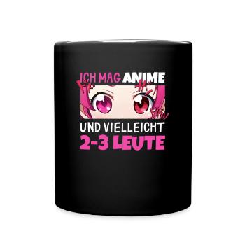 Sarkastisches Kawaii Statement für Manga-Liebhaber - Tasse einfarbig - Schwarz - Vorne