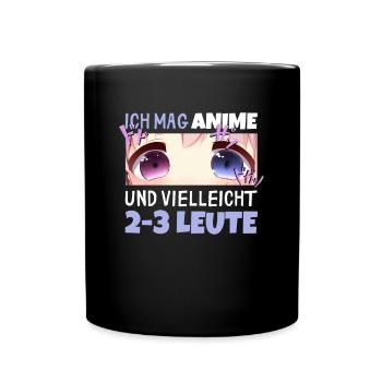 Sarkastisches Kawaii Statement für Manga-Liebhaber - Tasse einfarbig - Schwarz - Vorne