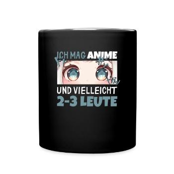 Sarkastisches Kawaii Statement für Manga-Liebhaber - Tasse einfarbig - Schwarz - Vorne