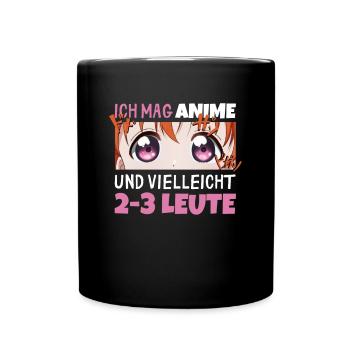 Sarkastisches Kawaii Statement für Manga-Liebhaber - Tasse einfarbig - Schwarz - Vorne