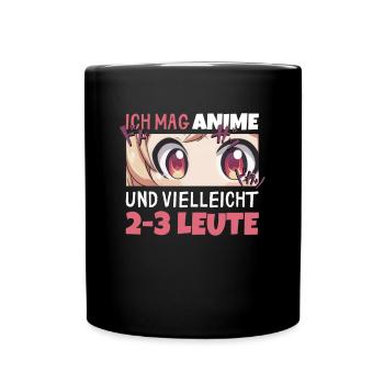 Sarkastisches Kawaii Statement für Manga-Liebhaber - Tasse einfarbig - Schwarz - Vorne