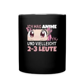 Sarkastisches Kawaii Statement für Manga-Liebhaber - Tasse einfarbig - Schwarz - Vorne