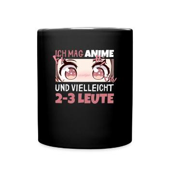 Sarkastisches Kawaii Statement für Manga-Liebhaber - Tasse einfarbig - Schwarz - Vorne