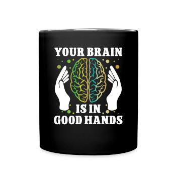 Brain Surgeon Brain In Good Hands Neurosurgeon - Full Colour Mug - black - Front
