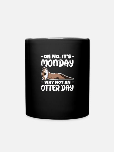 Otter Seeotter Fischotter Geschenk - Tasse einfarbig - Schwarz