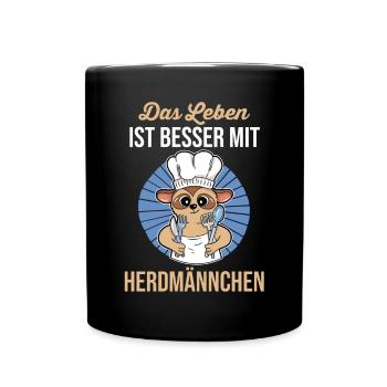 Erdmännchen Herdmännchen - Tasse einfarbig - Schwarz - Vorne