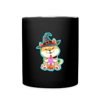 Thé à bulles pour chat d’Halloween - Mug uni - noir - Devant