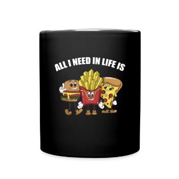 Burgers, frites, pizza - Mug uni - noir - Devant