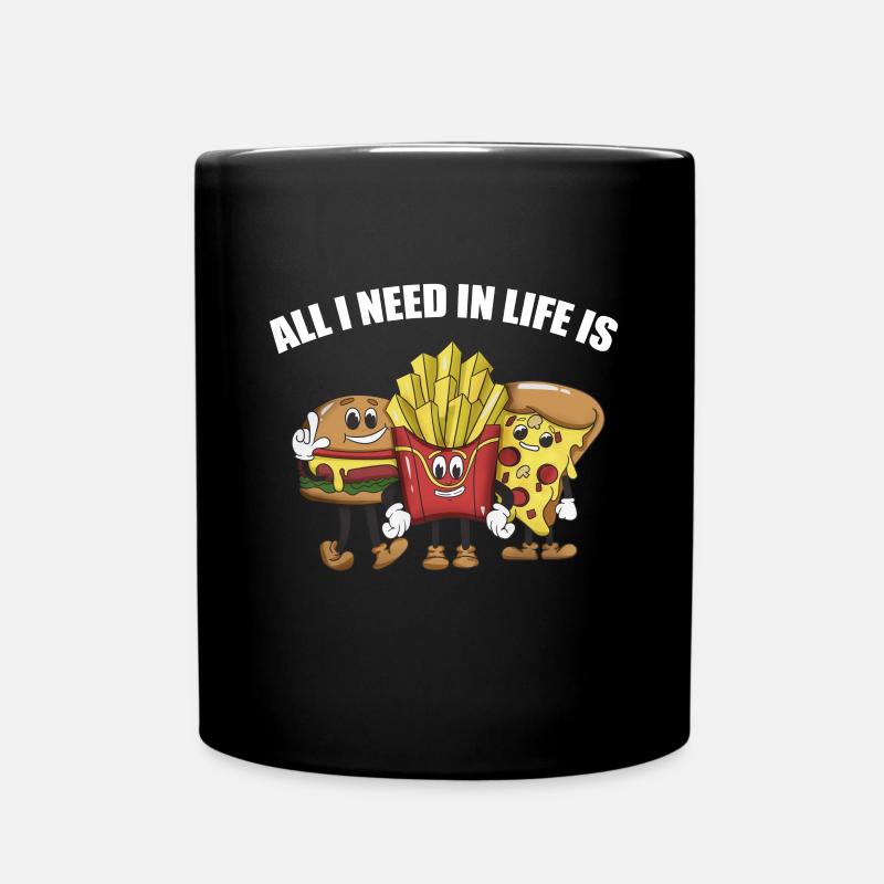 Burgers, frites, pizza - Mug uni - noir