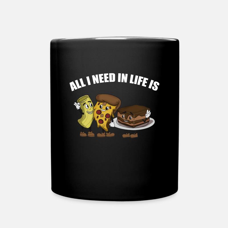 Pasta Pizza Tiramisu - Tasse einfarbig - Schwarz