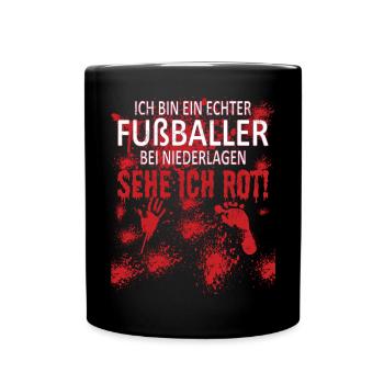Fußballzubehör Geschenkidee Fußballfan - Tasse einfarbig - Schwarz - Vorne