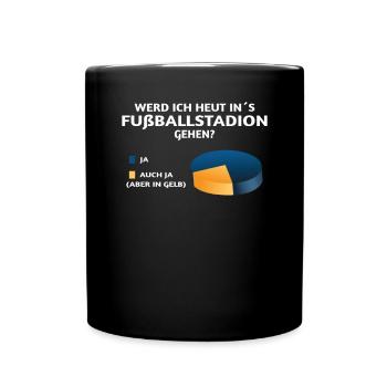 Fußballzubehör Geschenkidee Fußballfan - Tasse einfarbig - Schwarz - Vorne