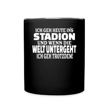 Fußballzubehör Geschenkidee Fußballfan - Tasse einfarbig - Schwarz - Vorne