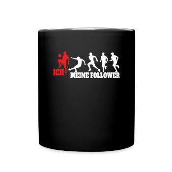 Fußballzubehör Geschenkidee Fußballfan - Tasse einfarbig - Schwarz - Vorne
