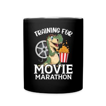 Training For Movie Marathon Movie Lover Cinema - Full Colour Mug - black - Front