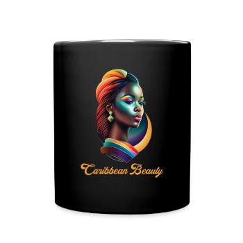 Caribbean Beauty afro black woman tshirt - Mug uni - noir - Devant