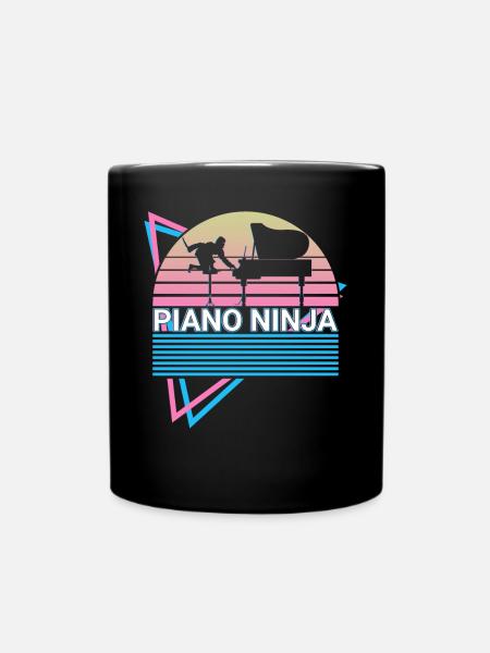 Klavier Ninja Keyboard Klavier Retro - Tasse einfarbig - Schwarz