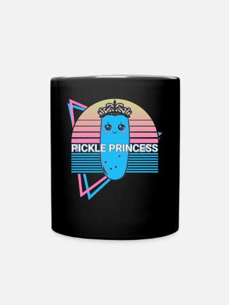 Gurkenprinzessin Gurke Retro - Tasse einfarbig - Schwarz