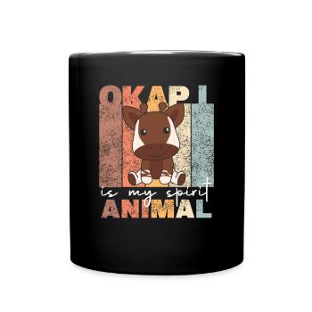 Okapi is my spirit animal - sweet Okapi - Full Colour Mug - black - Front