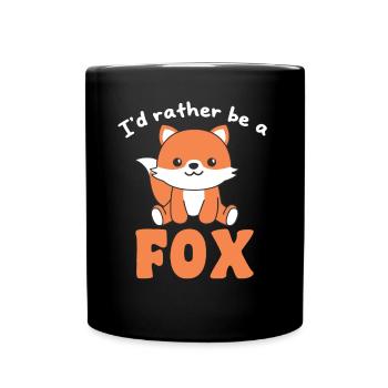 Ich wäre lieber eine Fuchs - süßer Fuchs - Tasse einfarbig - Schwarz - Vorne