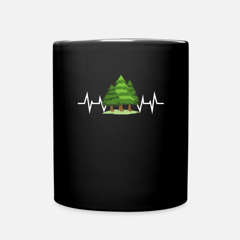 Wald Bäume Wandern - Tasse einfarbig - Schwarz