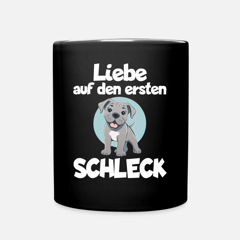 Hundeliebe Es war Liebe auf den ersten Schleck - Tasse einfarbig - Schwarz