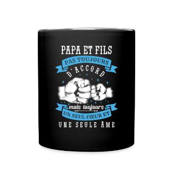 Humour Papa Et Fils Fête Des Pères - Mug uni - noir - Devant