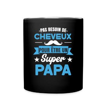 Papa drôle de dicton fête des pères - Mug uni - noir - Devant