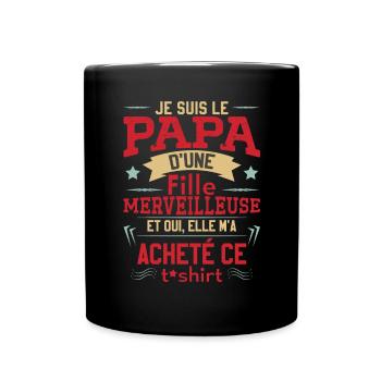 Fille Cadeau de Papa - Mug uni - noir - Devant