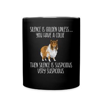Collie à poil long Collie rugueux Chien - Mug uni - noir - Devant