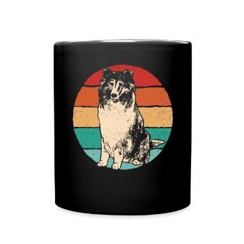 Longhair Collie Rough Collie Dog - Full Colour Mug - black - Front