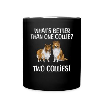 Longhair Collie Rough Collie Dog - Full Colour Mug - black - Front
