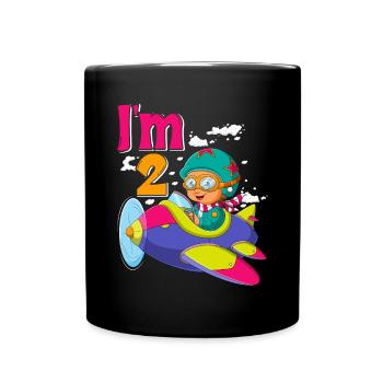 Now i'm 2 - Tasse einfarbig - Schwarz - Vorne