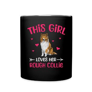 Longhair Collie Rough Collie Dog - Full Colour Mug - black - Front