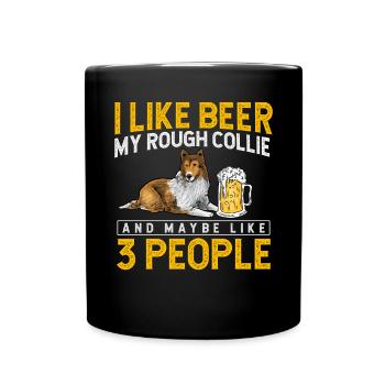 Longhair Collie Rough Collie Dog - Full Colour Mug - black - Front