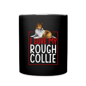Longhair Collie Rough Collie Dog - Full Colour Mug - black - Front