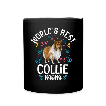 Longhair Collie Rough Collie Dog - Full Colour Mug - black - Front