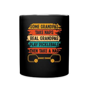 Real Grandpas play Pickleball - Full Colour Mug - black - Front