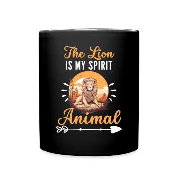 Raubtier Afrikanisches Tier Lustiges Geschenk Löwe - Tasse einfarbig - Schwarz - Vorne