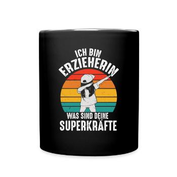 Erzieherin Erzieher Kindergarten Kindergärtnerin - Tasse einfarbig - Schwarz - Vorne
