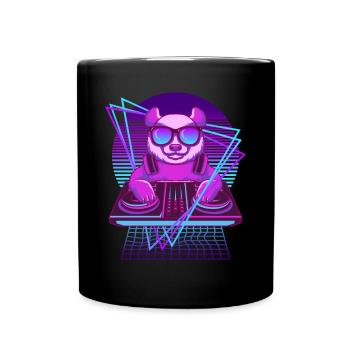 Vaporwave Panda DJ Pult Panda - Tasse einfarbig - Schwarz - Vorne