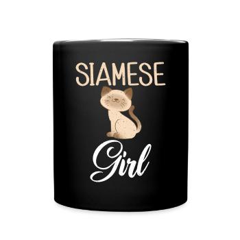 Siamesische Katze Geschenke - Tasse einfarbig - Schwarz - Vorne