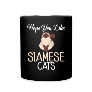 Siamesische Katze Geschenke - Tasse einfarbig - Schwarz - Vorne