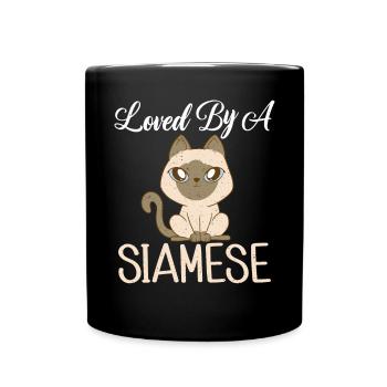 Cadeaux de chat siamois - Mug uni - noir - Devant