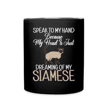 Siamesische Katze Geschenke - Tasse einfarbig - Schwarz - Vorne