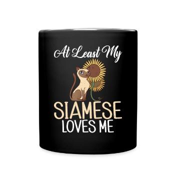 Siamesische Katze Geschenke - Tasse einfarbig - Schwarz - Vorne