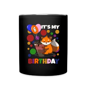 8. Renard d’anniversaire - Mug uni - noir - Devant