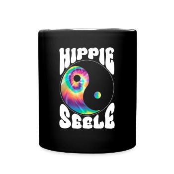 Hippie Seele - Hippie Kostüm 70er - Tasse einfarbig - Schwarz - Vorne
