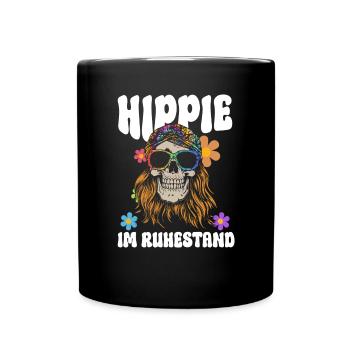 Hippie Im Ruhestand - Hippie Kostüm 70er - Tasse einfarbig - Schwarz - Vorne