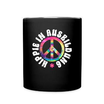 Hippie In Ausbildung - Hippie Kostüm 70er Peace - Tasse einfarbig - Schwarz - Vorne
